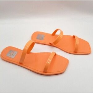 DV Dolce Vita Sunshine Neon Orange Jelly Slide Sandals Square Toe Womens 7